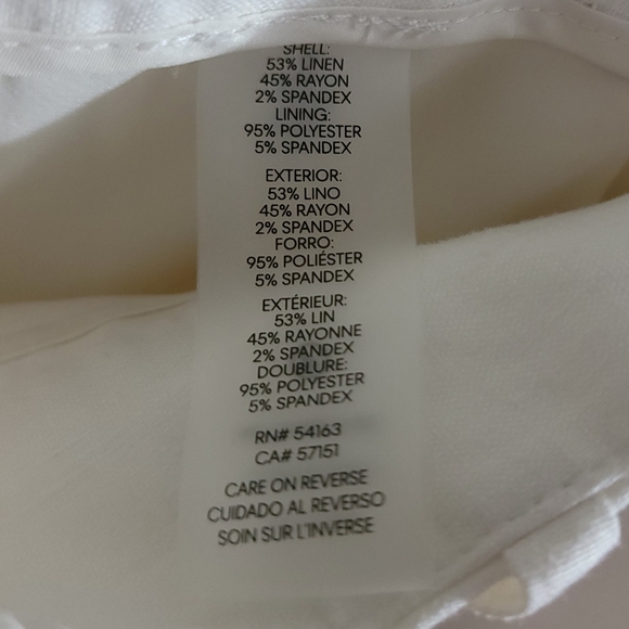 Calvin Klein NWT Timeless Off-White High-Rise Wide-Leg Linen Dress Pants SIZE 8 - Picture 11 of 12